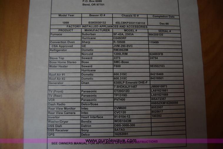 image for item K4987 1999 Magnum Contessa Beaver RV