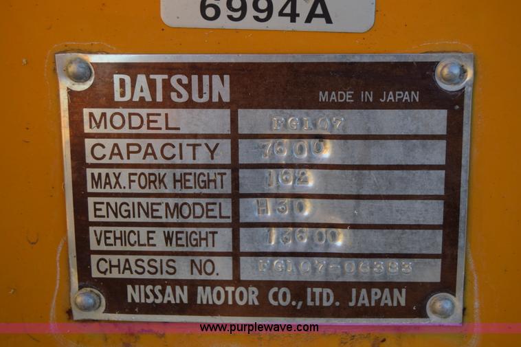 image for item K4997 Datsun FG107 forklift