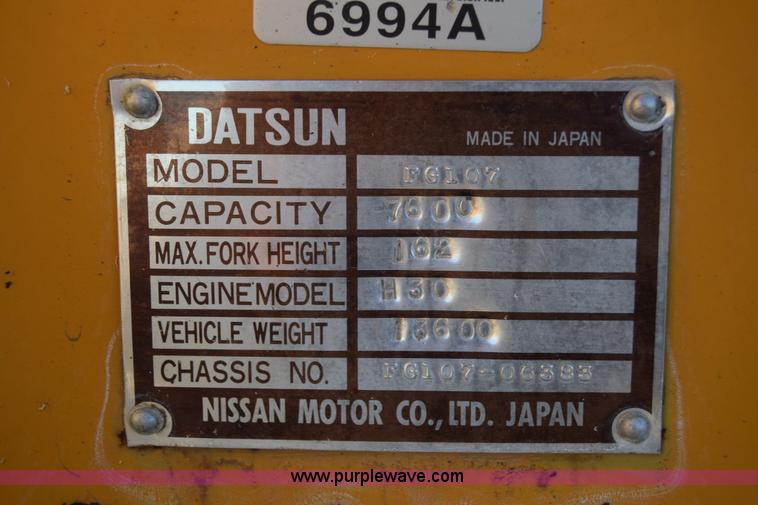 image for item K4997 Datsun FG107 forklift