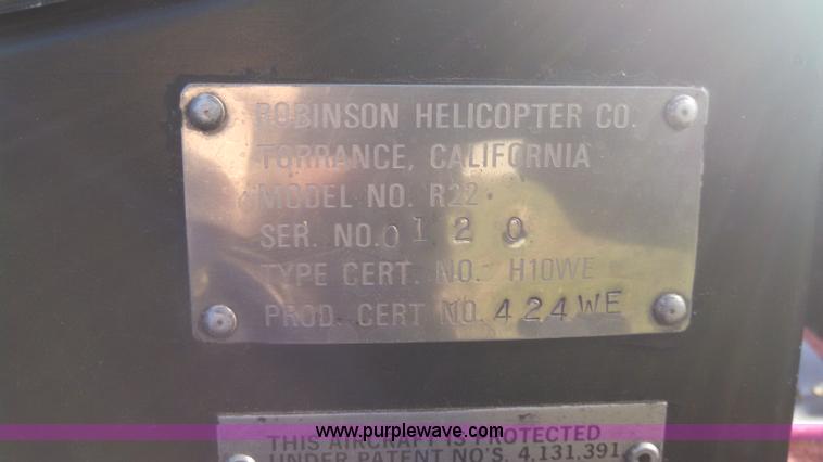 image for item K5250 1981 Robinson R22HP helicopter