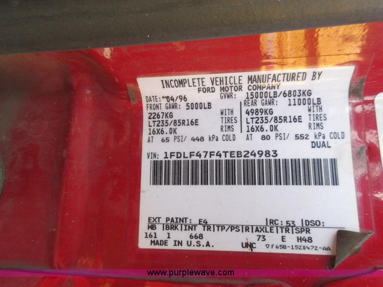 image for item K5257 1996 Ford F450 Super Duty utility truck