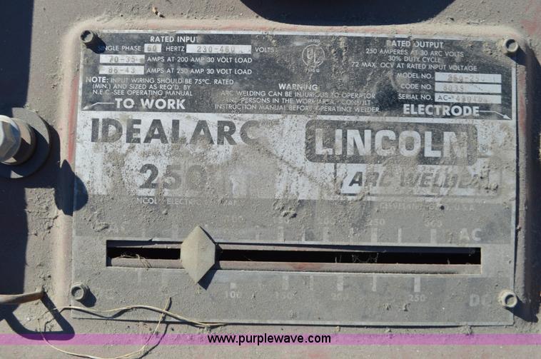 image for item K5308 Lincoln Idealarc 250 arc welder