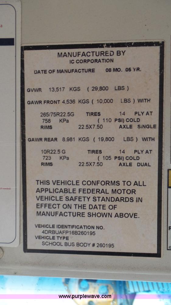 image for item L3577 2006 International 3000 bus