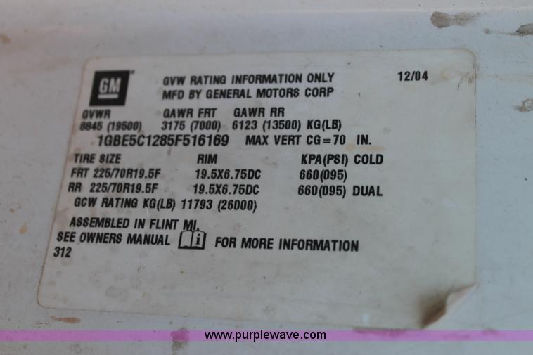 image for item L4476 2005 Chevrolet C5500 service truck