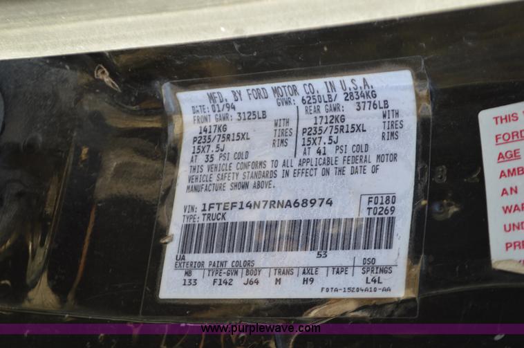 image for item L4510 1994 Ford F150 pickup truck