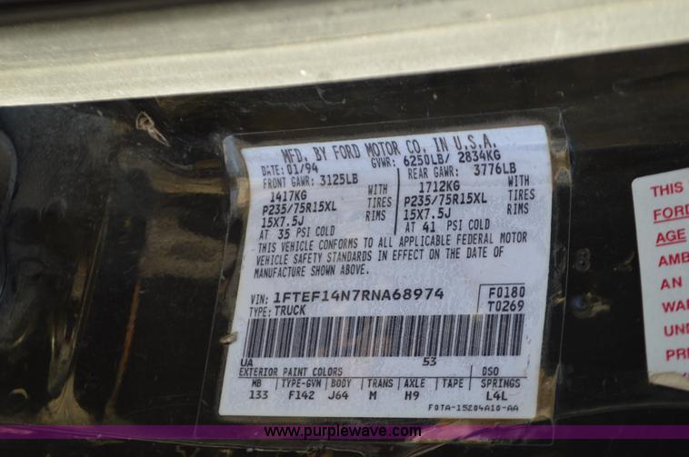 image for item L4510 1994 Ford F150 pickup truck