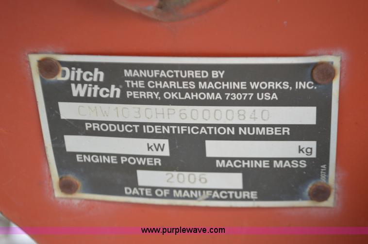 image for item L4660 2006 Ditch Witch 1030 walk-behind trencher