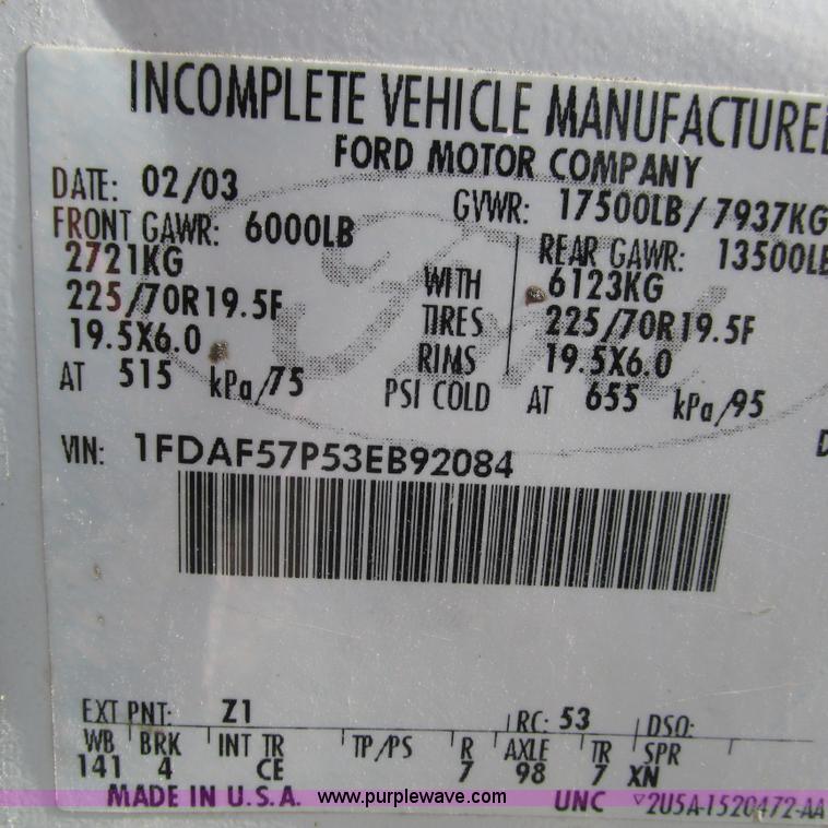 image for item L5364 2003 Ford F550 dump flatbed truck