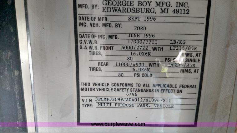 image for item L6058 1997 Ford F530 Cruise Master RV