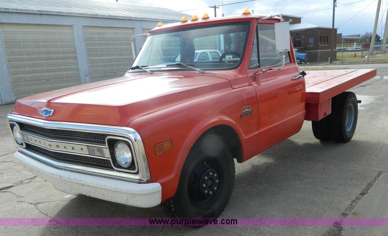 image for item J5160 1969 Chevrolet C30 flatbed pickup truck