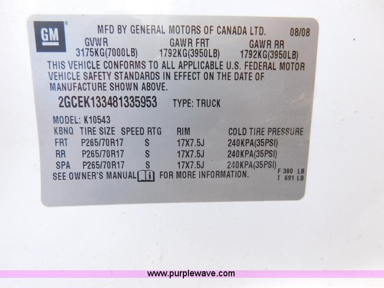 image for item AW9341 2008 Chevrolet Silverado 1500 Crew Cab pickup truck