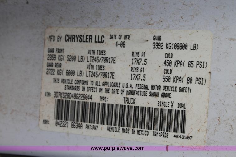 image for item J1342 2008 Dodge Ram 2500HD Quad Cab flatbed pickup truck