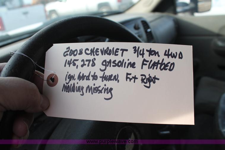 image for item J1349 2008 Chevrolet Silverado 2500HD Crew Cab flatbed pickup truck