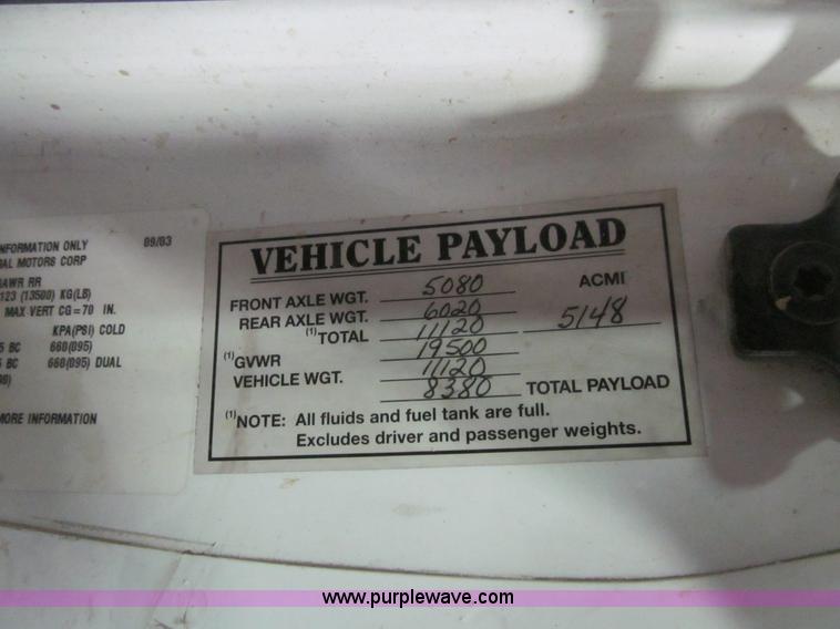 image for item L1974 2004 Chevrolet C5500 box truck