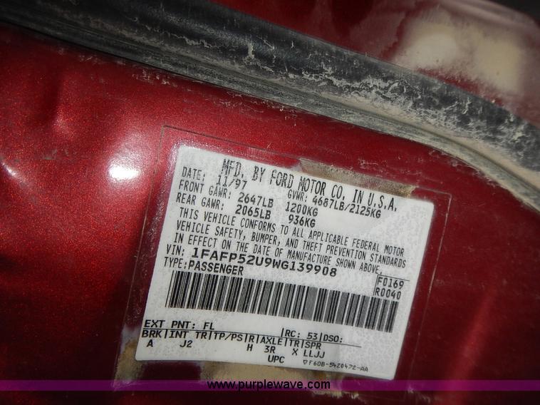 image for item L3592 1998 Ford Taurus LX