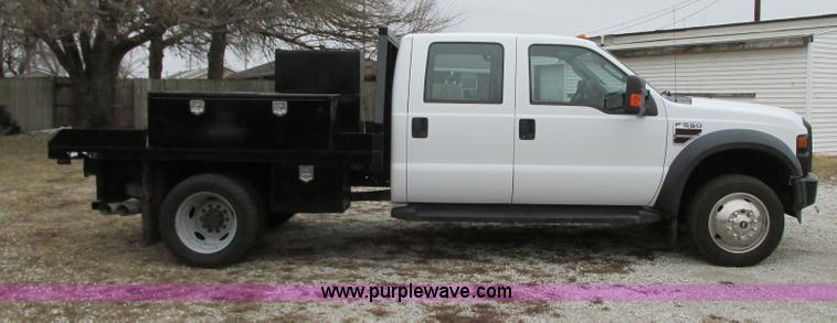 image for item N9328 2008 Ford F550 Crew Cab flatbed pickup truck
