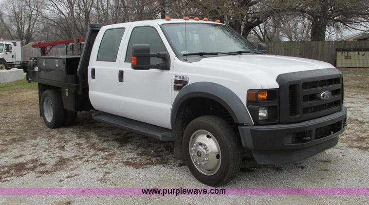 image for item N9328 2008 Ford F550 Crew Cab flatbed pickup truck