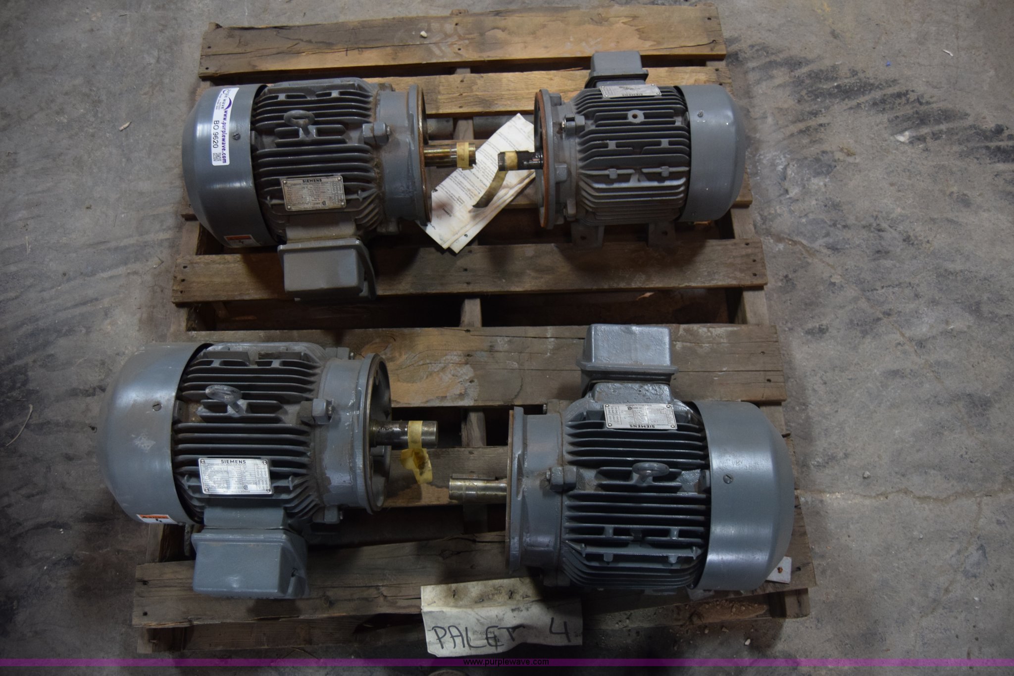 (4) Siemens electric motors in Lyons, KS Item BO9620 sold Purple Wave