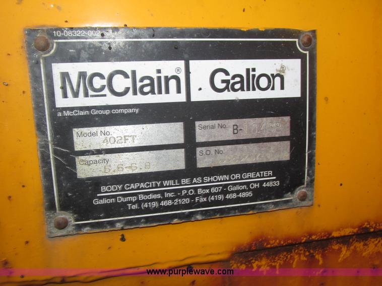 image for item J8776 Mcclain 402FT steel dump bed and bumper