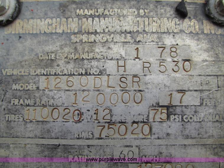 image for item L5369 1978 Birmingham 1260DLSR equipment trailer