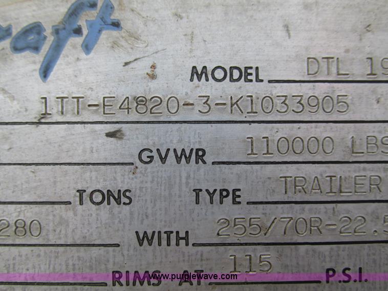 image for item L5371 1989 Transcraft DTL19-48 drop deck trailer