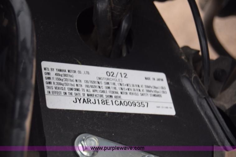 image for item BK9796 2012 Yamaha FZ6R motorcycle