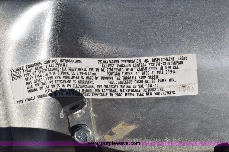 image for item BO9602 2002 Suzuki GSX-R600 motorcycle