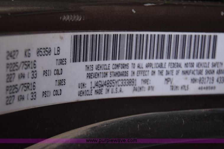 image for item K4996 2000 Jeep Grand Cherokee Laredo SUV