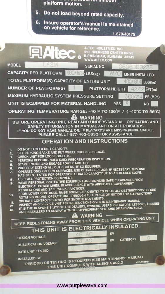 image for item L4479 2007 International 4300 bucket truck