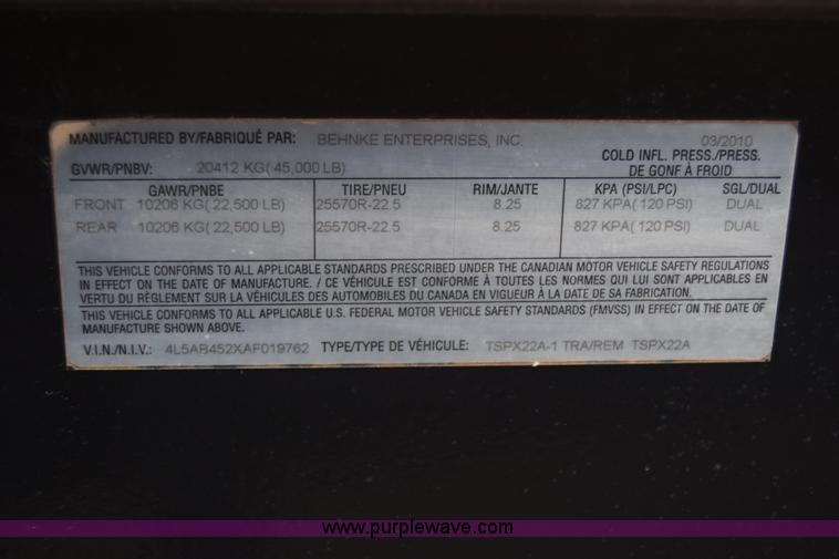 image for item L1239 2010 Behnke sprayer trailer