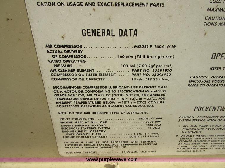 image for item BD9245 Ingersoll Rand 160 air compressor