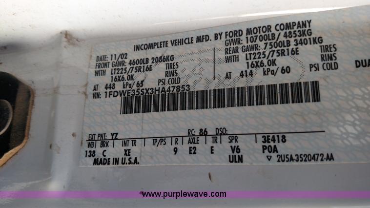 image for item BR9388 2003 Ford E350 Super Duty bus