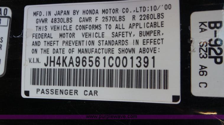 image for item J8460 2001 Acura RL