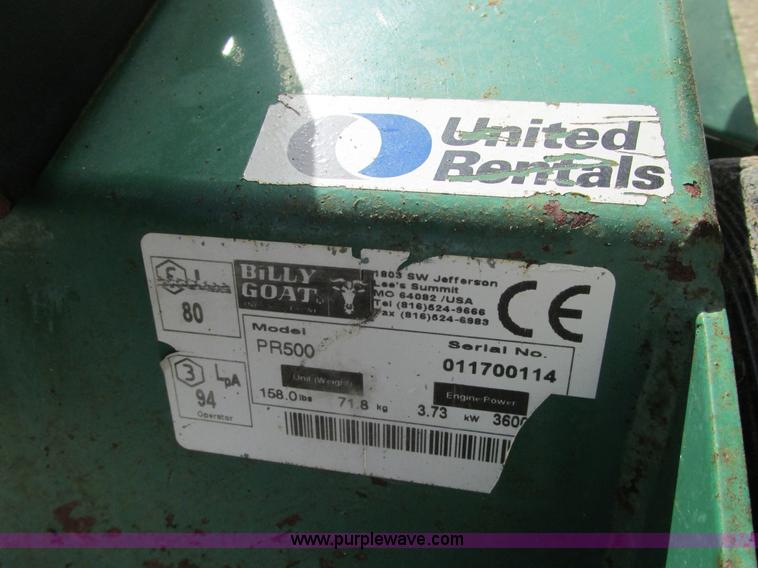 image for item K5198 Billy Goat PR500 walk-behind power rake