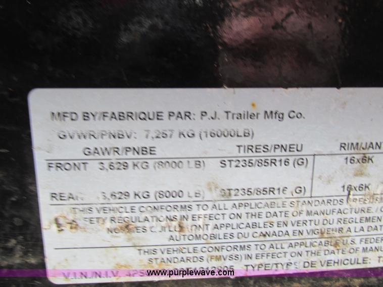 image for item BS9901 2014 PJ equipment trailer