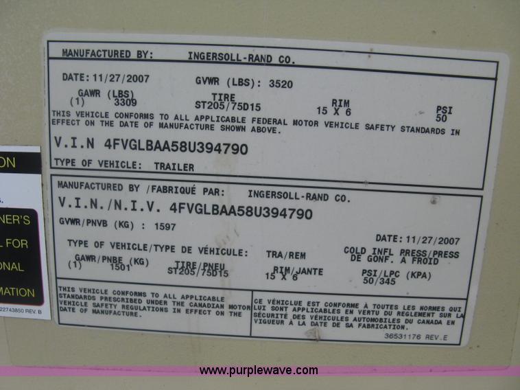 image for item J2974 2008 Ingersoll Rand Power Source G40 generator