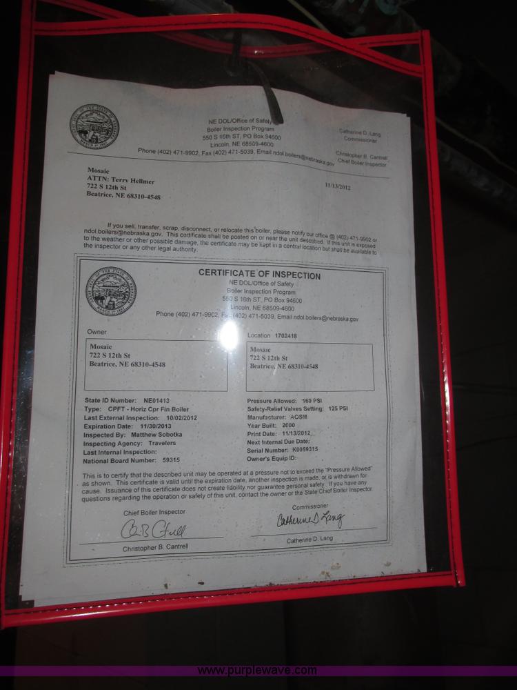 image for item J8787 2000 A.O. Smith DW1480 copper boiler