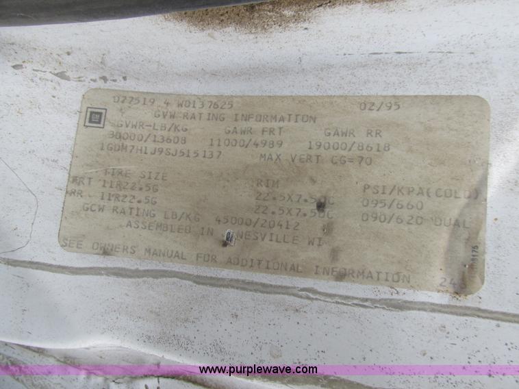 image for item K1254 1995 GMC TopKick dump truck