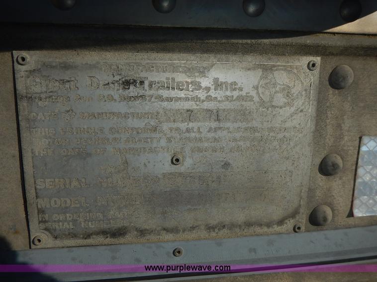 image for item L3607 1971 Great Dane 20TZL40 dry van trailer