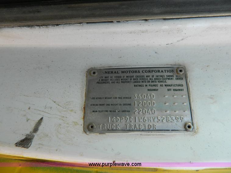 image for item L7299 1987 GMC Brigadier drill rig truck