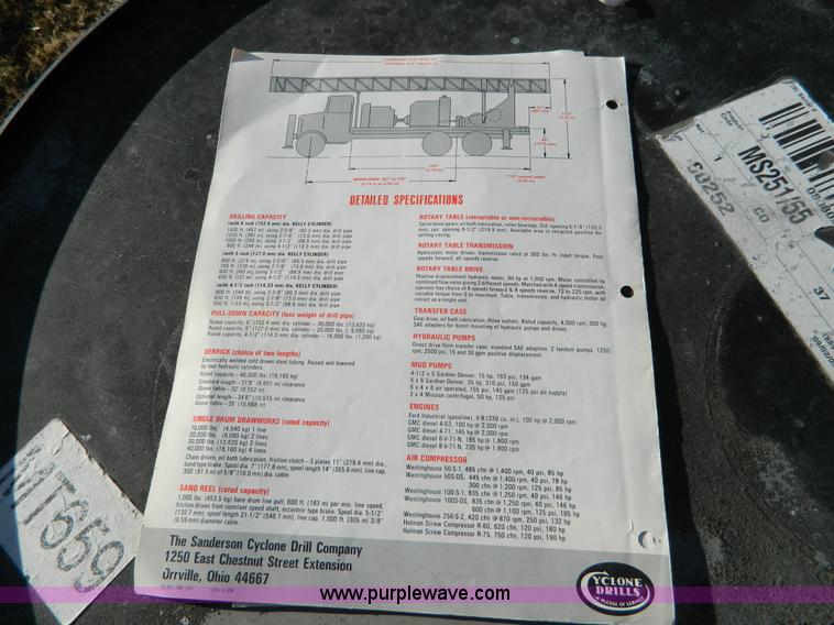 image for item L7299 1987 GMC Brigadier drill rig truck