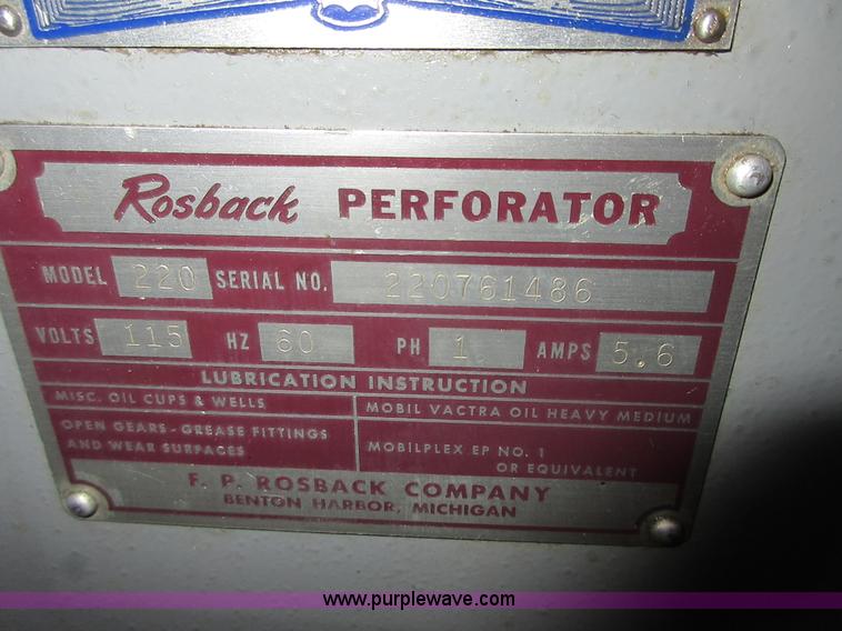 image for item BB9012 Rosback 220 paper scoring and perforating machine
