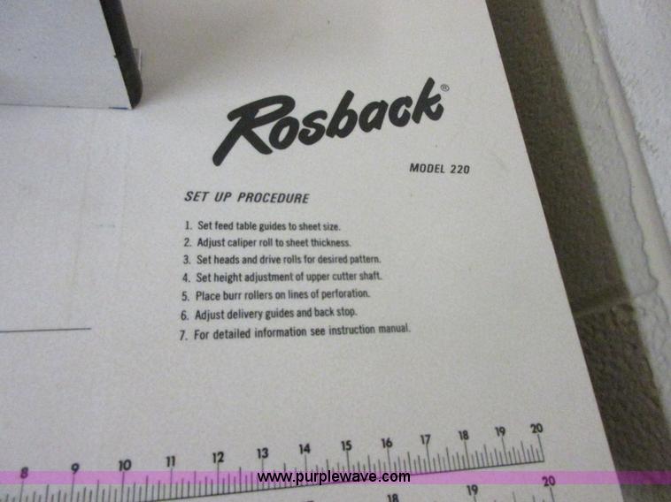image for item BB9012 Rosback 220 paper scoring and perforating machine