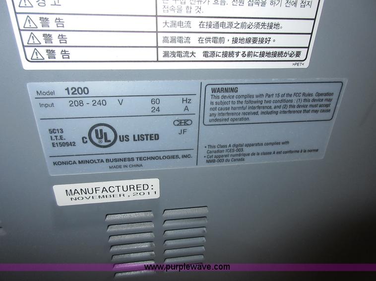 image for item BB9014 Konica Minolta B12HUB Pro 1200 black and white production printer