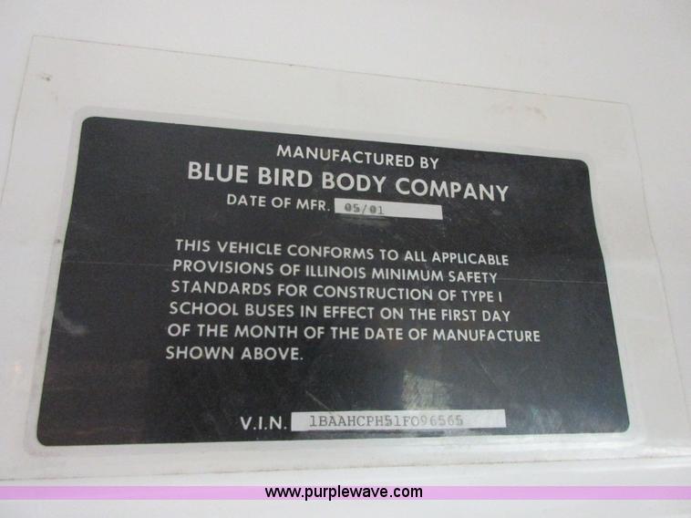image for item I1813 2001 Blue Bird TC2000 school bus