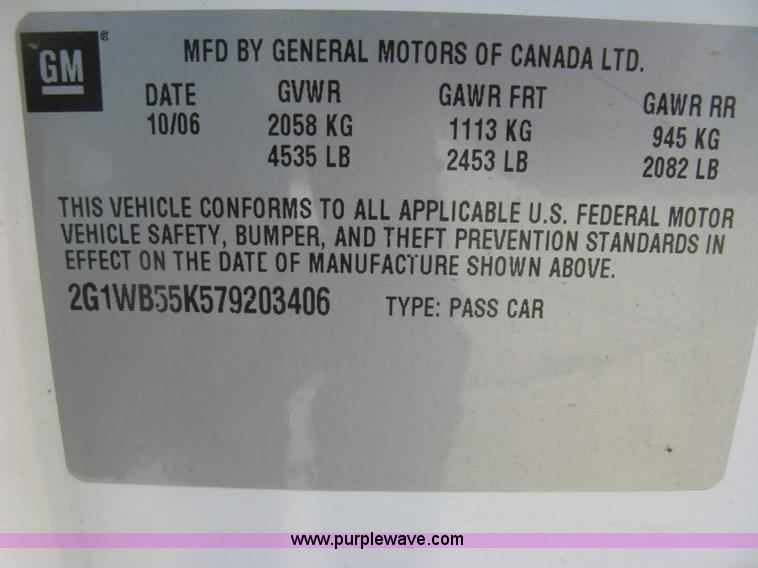 image for item J2963 2007 Chevrolet Impala LS