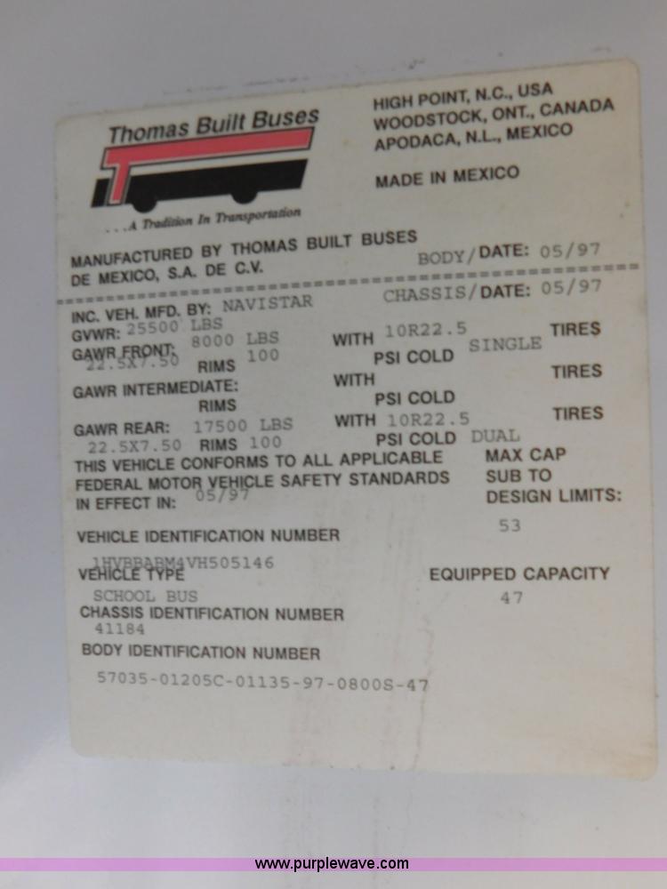 image for item J7413 1997 International 3800 school bus