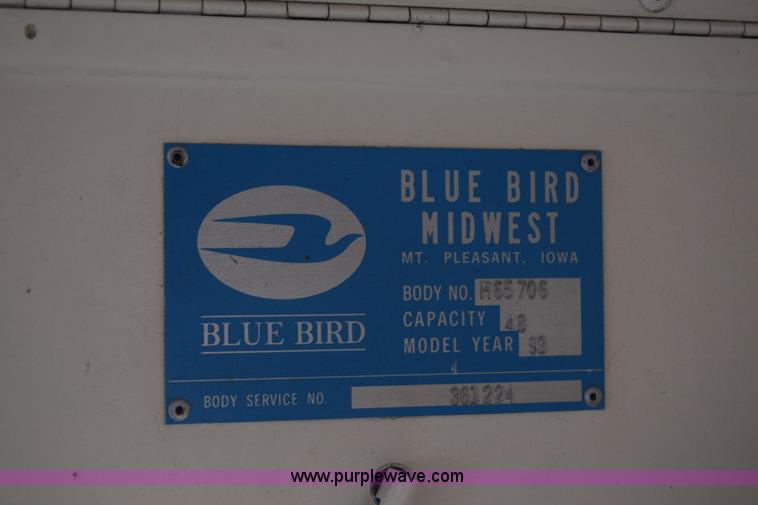 image for item L1119 1993 Blue Bird TC2000 school bus