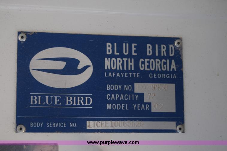 image for item L1122 2002 Blue Bird TC2000 school bus
