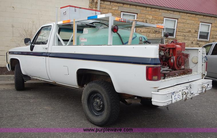 image for item L3626 1986 Chevrolet D30 Military Postal Unit pumper fire truck